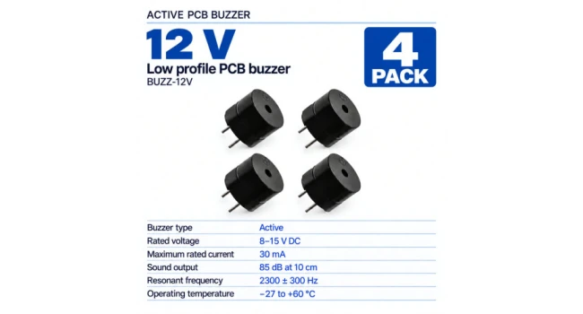 Buzzer 12V Low Profile PCB (4 Pack) Buzzer 12V Low Profile PCB (4 Pack)