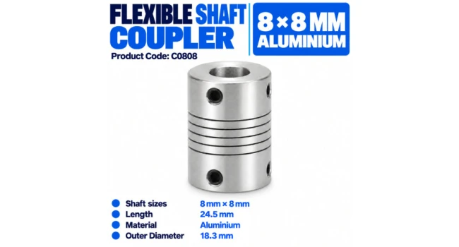 Coupler Shaft Flexible 8 x 8mm Coupler Shaft Flexible 8 x 8mm