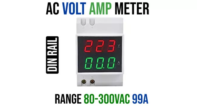 AC Meter Dual Volt Amp - Din Rail AC Meter Dual Volt Amp - Din Rail