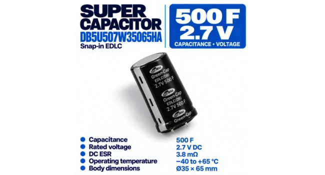 Super Capacitor 500F 2.7V Double Layer 