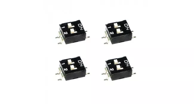 Dip Switch 2 Pole - SMD (4 Pack) Dip Switch 2 Pole - SMD (4 Pack)