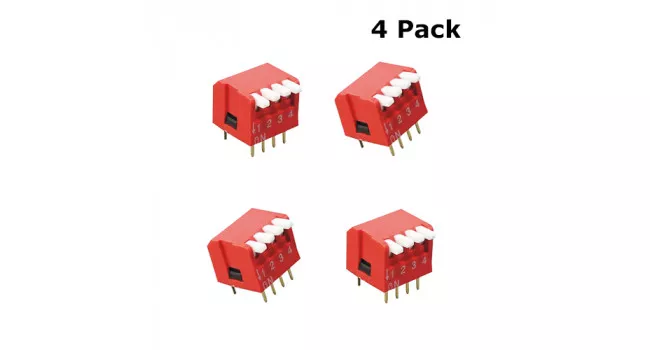 Dip Switch 4 Pole - Piano (4 Pack) Dip Switch 4 Pole - Piano (4 Pack)