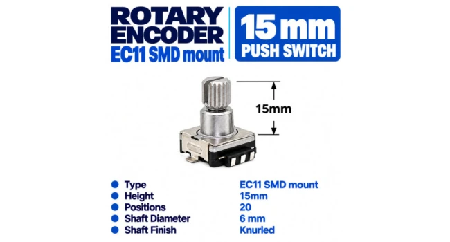 EC11 Encoder with Switch 15mm EC11 Encoder with Switch 15mm