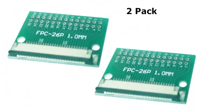 FPC 26 Pin Breakout Board 0.5 and 1mm Pitch (2 Pack) FPC 26 Pin Breakout Board 0.5 and 1mm Pitch (2 Pack)