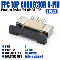 FPC 8-Pin 0.5mm Top-Contact Slide-Lock Connector (4 Pack) FPC 8-Pin 0.5mm Top-Contact Slide-Lock Connector (4 Pack)