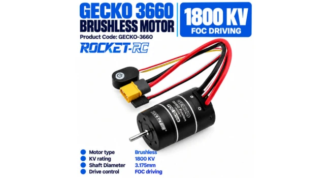 Gecko RC 3660 Fusion 1800KV 4-Pole Motor Gecko RC 3660 Fusion 1800KV 4-Pole Motor