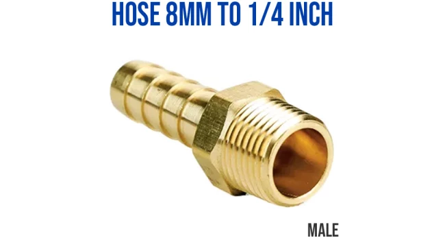 Hose 8mm to 1/4 inch - Male Hose 8mm to 1/4 inch - Male