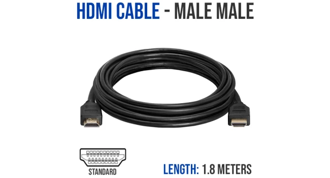 HDMI Cable, Male to Male - 1.8m HDMI Cable, Male to Male - 1.8m