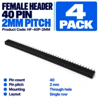 Header Female 40 Pin 2mm Pitch (4Pack) Header Female 40 Pin 2mm Pitch (4Pack)