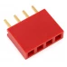 Header Female 4 Pin Pitch 2.54mm - Red (10 Pack) Header Female 4 Pin Pitch 2.54mm - Red (10 Pack)