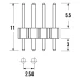 Header Male Pin Connector 4 Way Pitch 2.54mm (25 Pack) Header Male Pin Connector 4 Way Pitch 2.54mm (25 Pack)