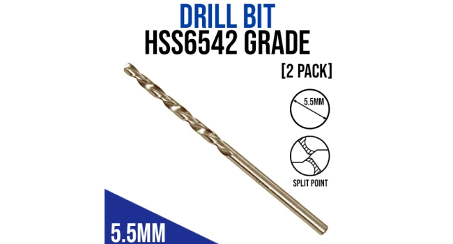 Drill Bit 5.5mm Grade HSS6542 (2 Pack) Drill Bit 5.5mm Grade HSS6542 (2 Pack)