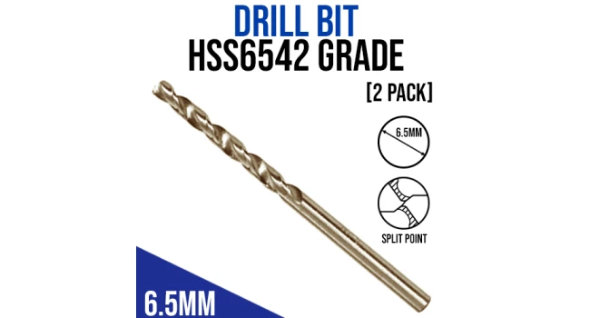 Drill Bit 6.5mm Grade HSS6542 (2 Pack) Drill Bit 6.5mm Grade HSS6542 (2 Pack)
