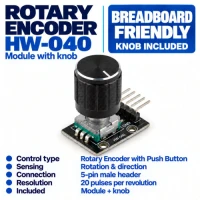 Rotary Encoder Module with knob- Breadboard Ready Rotary Encoder Module with knob- Breadboard Ready
