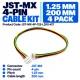 JST-MX 4 Pin 1.25mm Pitch 200mm Length Kit (4 Pack)