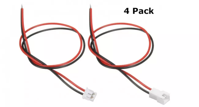 JST-XH 2 Pin Male Female Kit (4 Pack) JST-XH 2 Pin Male Female Kit (4 Pack)