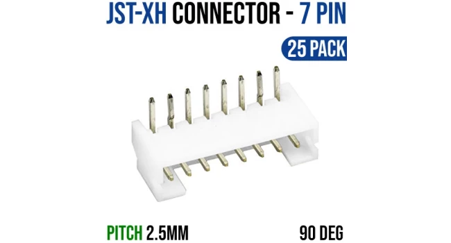 JST-XH 2.54mm 7 Pin 90 Deg Connector (25 Pack) JST-XH 2.54mm 7 Pin 90 Deg Connector (25 Pack)