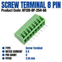 KF120 Screw Terminal Connector 8 Pin 2.54mm Pitch 6A KF120 Screw Terminal Connector 8 Pin 2.54mm Pitch 6A