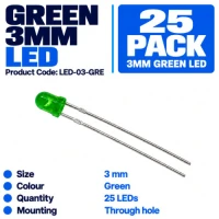 Green LED 3mm (25 Pack) Green LED 3mm (25 Pack)