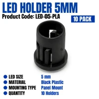 Plastic Holders for 5mm LEDs (10 Pack) Plastic Holders for 5mm LEDs (10 Pack)
