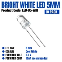 LED 5mm - Clear White (Pack of 10) LED 5mm - Clear White (Pack of 10)