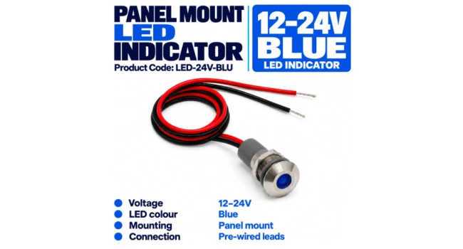LED Lamp Indicator 12-24V - Blue LED Lamp Indicator 12-24V - Blue