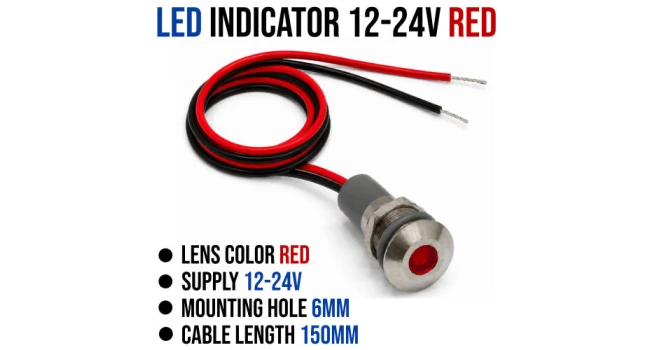 LED Lamp Indicator 12-24V - Red LED Lamp Indicator 12-24V - Red