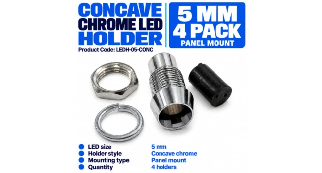 LED Holder 5mm Concave (4 Pack) LED Holder 5mm Concave (4 Pack)