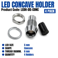 LED Holder 5mm Concave (4 Pack) LED Holder 5mm Concave (4 Pack)