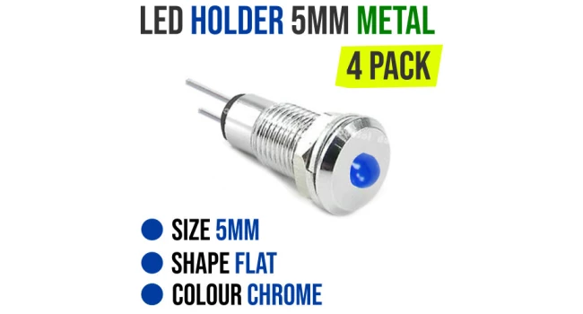 LED Holder 5mm Flat (4 Pack) LED Holder 5mm Flat (4 Pack)