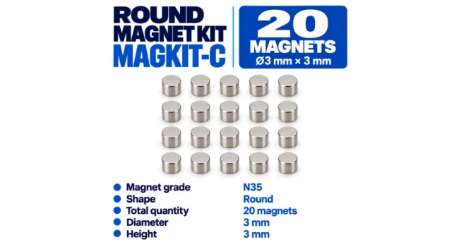 N35 Round Magnet Kit (20 Magnets) N35 Round Magnet Kit (20 Magnets)