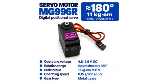 MG996R Digital Servo 11kg.cm 180 Degrees MG996R Digital Servo 11kg.cm 180 Degrees