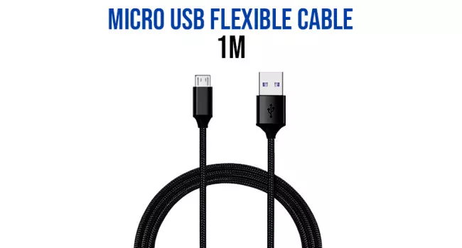 Micro USB Cable 1m Flexible - Black Micro USB Cable 1m Flexible - Black