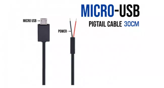 USB Micro Connector + Pigtail Cable - 30cm USB Micro Connector + Pigtail Cable - 30cm