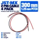 JST-MX 2Pin 1.25mm Pitch 300mm Length cable (4Pack)