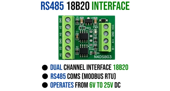RS485 Dual DS18B20 Temperature Module RS485 Dual DS18B20 Temperature Module