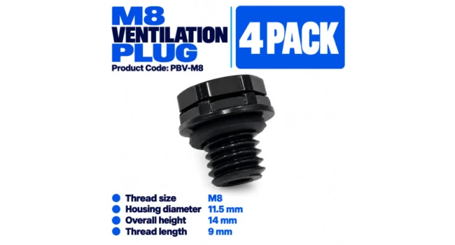 M8 Ventilation Plug (4 Pack) M8 Ventilation Plug (4 Pack)