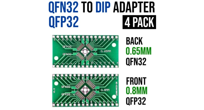 QFN32 QFP32 Converter SMD To DIP Adapter (4 Pack) QFN32 QFP32 Converter SMD To DIP Adapter (4 Pack)