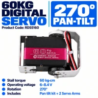 Digital Servo 60kg.cm with Pan & Tilt Kit + Servo Arms Digital Servo 60kg.cm with Pan & Tilt Kit + Servo Arms