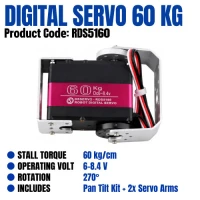 Digital Servo 60kg.cm with Pan & Tilt Kit  + Servo Arms