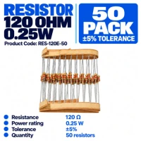 Resistor 120 Ohm 0.25W (50 Pack) Resistor 120 Ohm 0.25W (50 Pack)