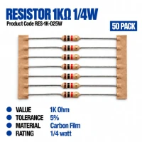 Resistor 1K 0.25W 5% (50 Pack) Resistor 1K 0.25W 5% (50 Pack)