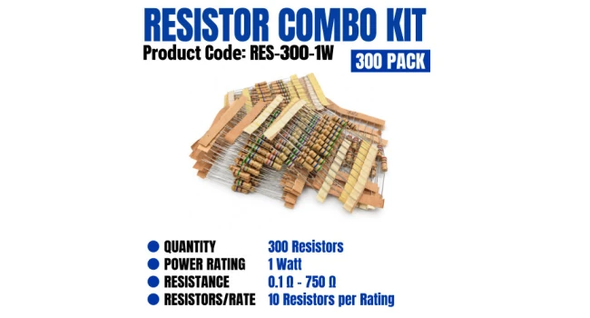 Resistor 300 Pcs - 1 Watt Kit Resistor 300 Pcs - 1 Watt Kit