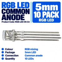 RGB LED 5mm Common Anode (10 Pack) RGB LED 5mm Common Anode (10 Pack)