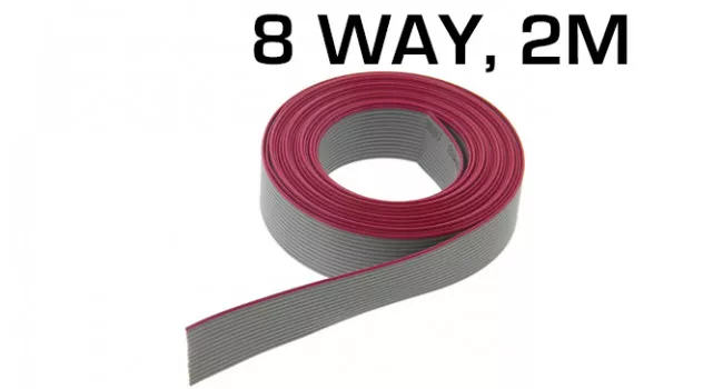 Ribbon Cable, 8 Way, Grey, 2m Ribbon Cable, 8 Way, Grey, 2m