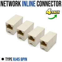RJ45 8P8C Inline Connector (4 Pack) RJ45 8P8C Inline Connector (4 Pack)