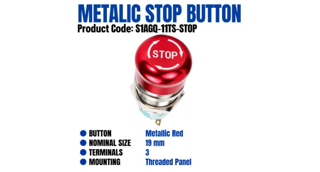 Emergency Stop Switch - Smooth Metal Emergency Stop Switch - Smooth Metal