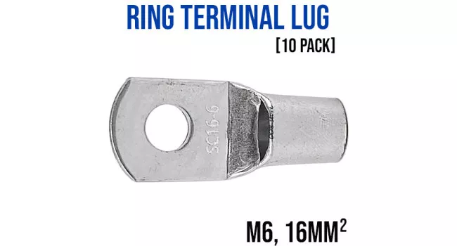 Tubular Cable Lugs - Ring Type, Closed, M6 To M16 / 10.0mm² To 120mm² - Uninsulated