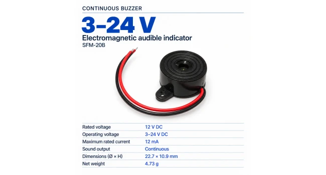 Buzzer Continuous 3-24V Buzzer Continuous 3-24V