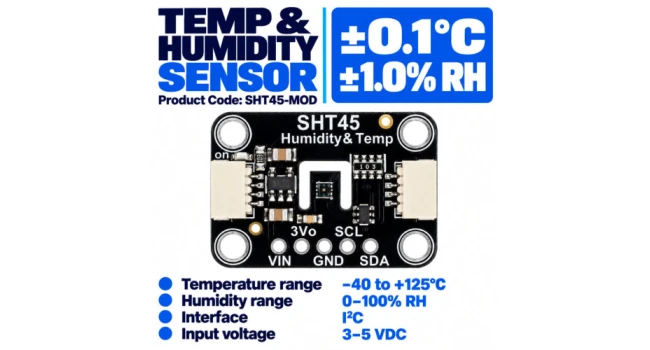 SHT45-MOD Precision Temperature and Humidity Sensor – Qwiic SHT45-MOD Precision Temperature and Humidity Sensor – Qwiic